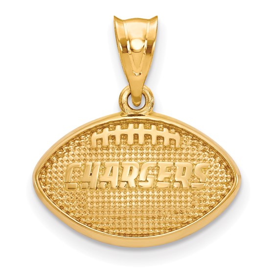 Sterling Silver Gold-plated Los Angeles Chargers Football Pendant Sterling Silver Gold-plated Los Angeles Chargers Football Pendant